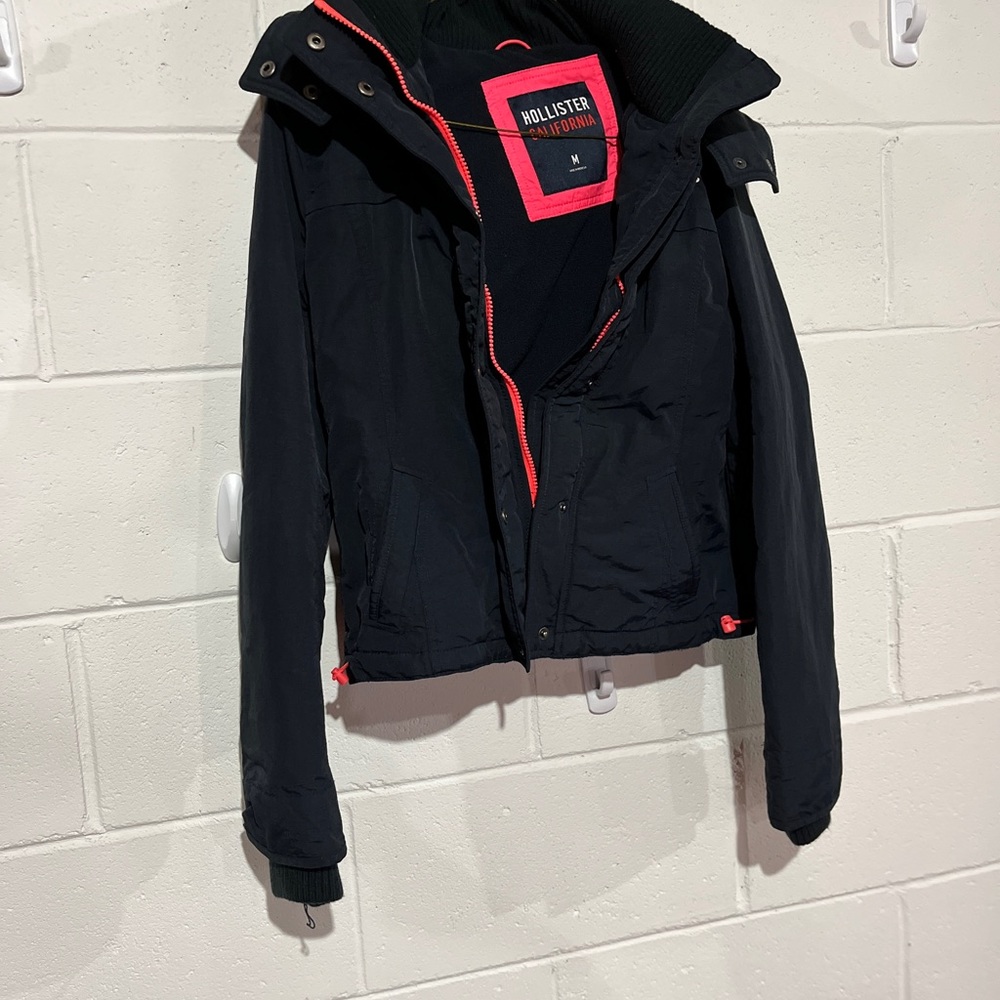 New hollister jacket  dark blue with orange accents